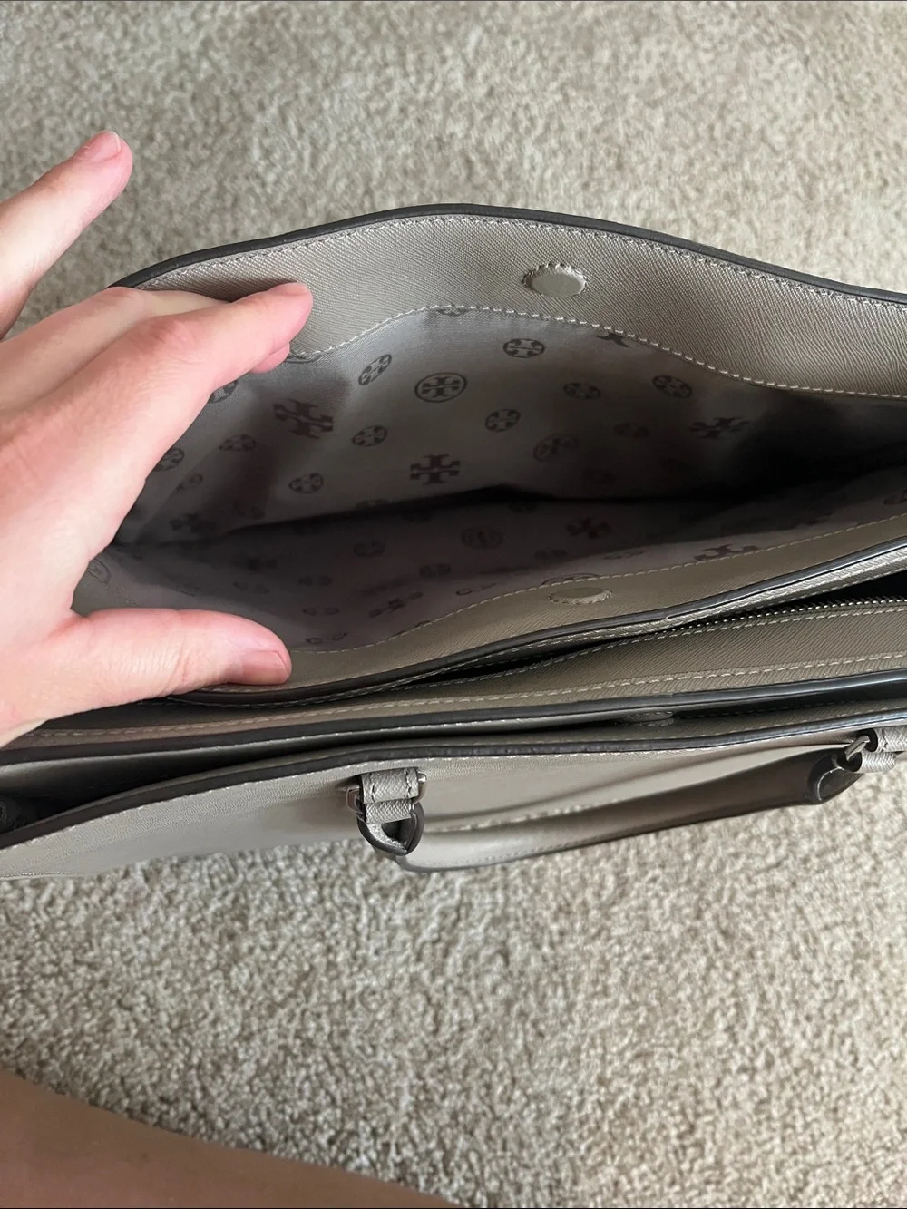 Tory Burch Gray Tote Bag